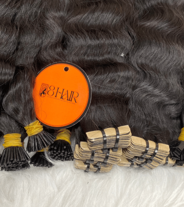 natural wavy normal tape in hair extensions natural black color 1