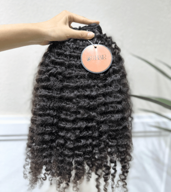 raw kinky curly hair bundles natural black color 1