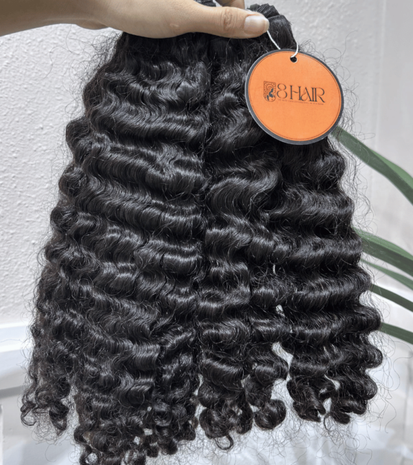 raw loose curly hair bundles natural black color 2