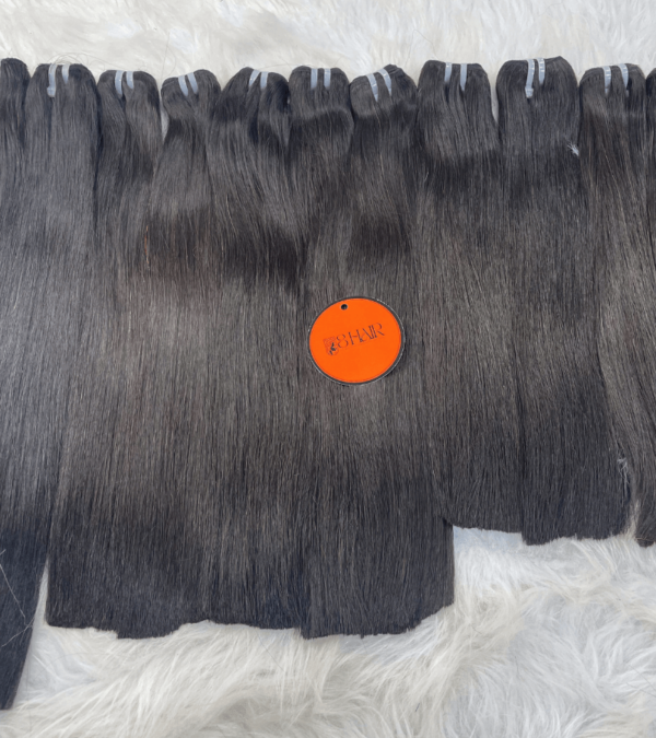 remy bone straight hair bundles natural black color 3