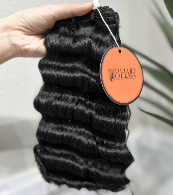 remy deep wave hair bundles natural black color 1