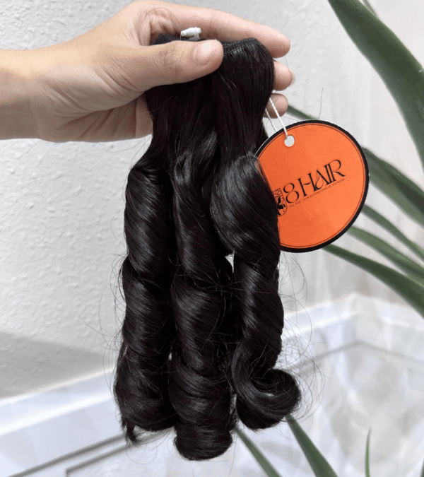 remy finger curly hair bundles natural black color 4