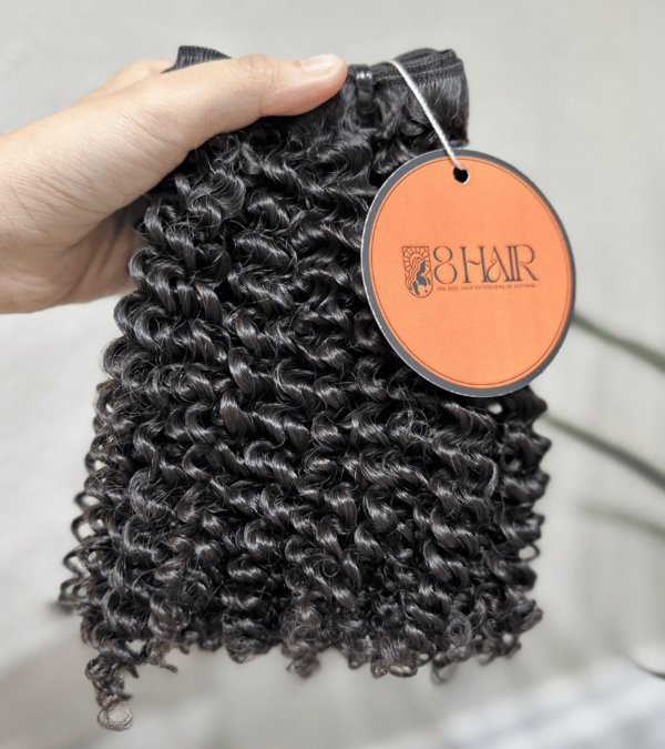 remy kinky curly hair bundles natural black color 4